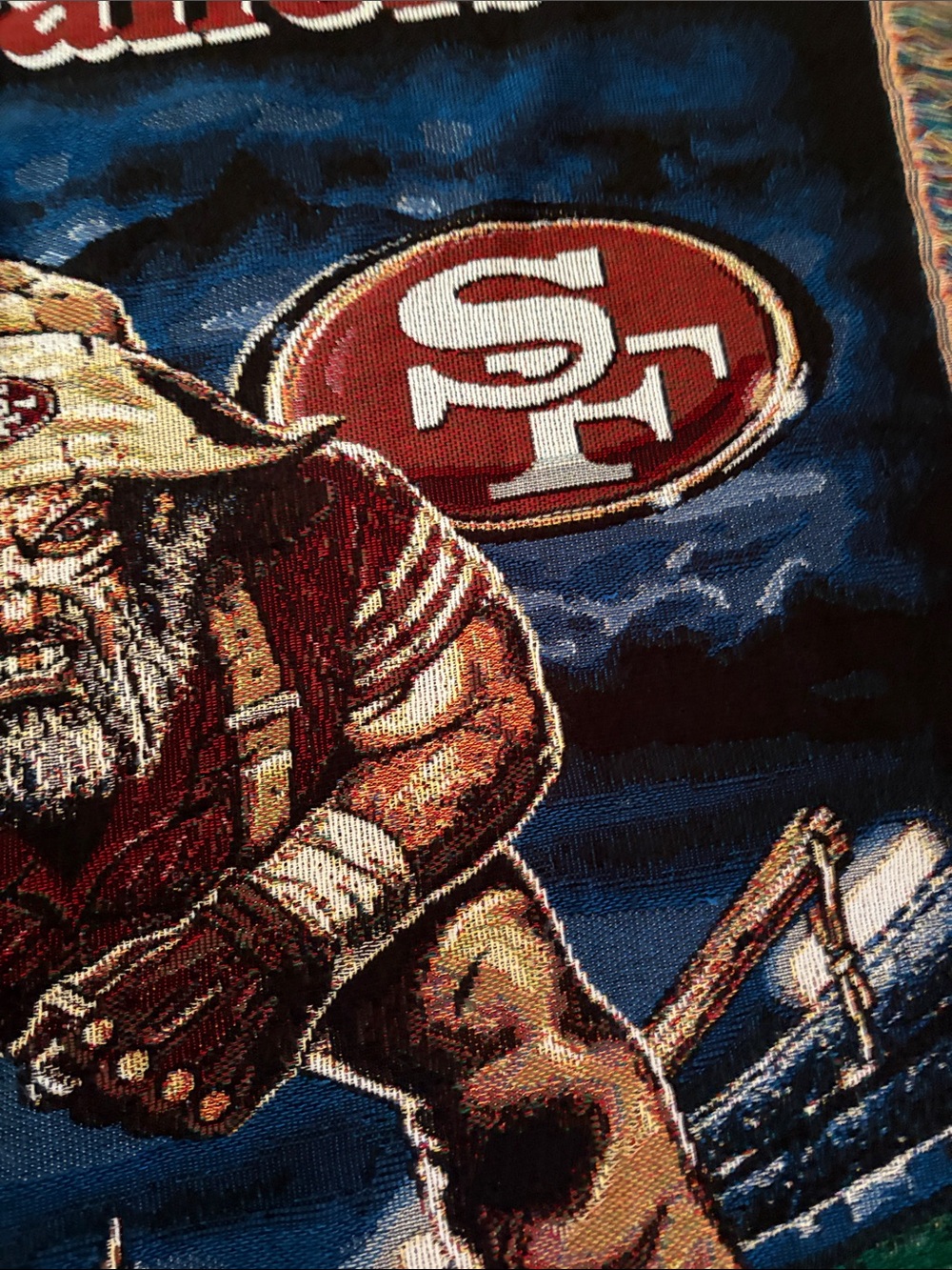 San Francisco 49ers Woven Throw Blanket - Red, Black, Gold - Picture 4 of 6